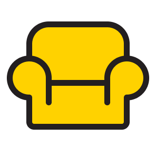 Gelbes Sesselsymbol