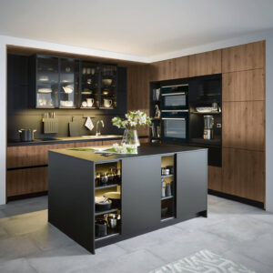 Schueller Designkueche Mit Insel Schwarz