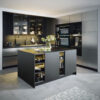 schueller kuechen Schueller Designkueche Mit Insel Schwarz Matt