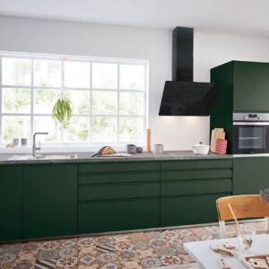 Schueller Kuechenzeile Modern Dunkelgruen Matt