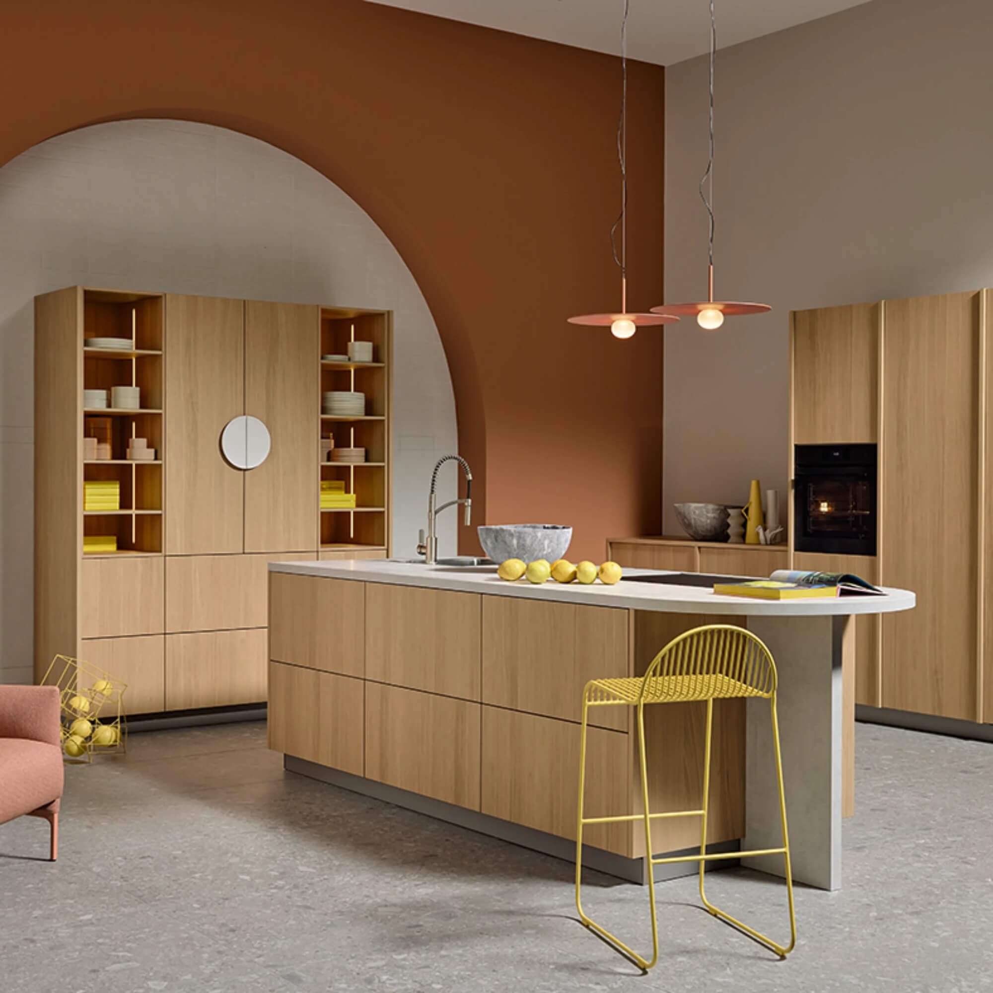 Nolte Neo Inselküche Designstil Eiche Bianco